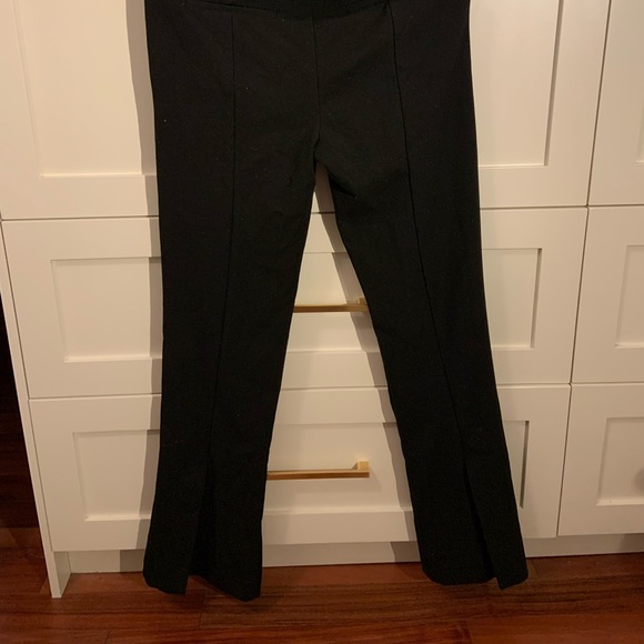 Zara Split Hem Slim Straight Leg Black Dress Pant - Picture 2 of 3